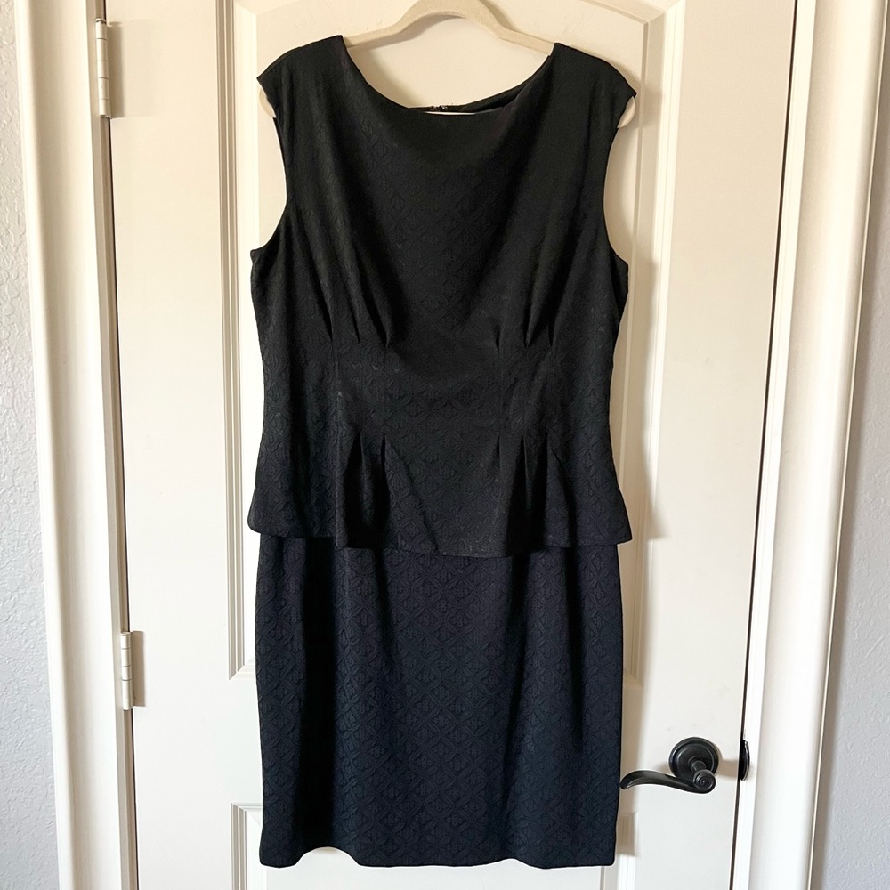 American Living classic black dress with peplum 16